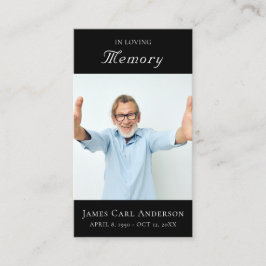 Minimal Simple Photo Memorial Sympathy Funeral Visitenkarte