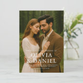 Minimal Simple Photo Wedding Invitation Einladung (Stehend Vorderseite)