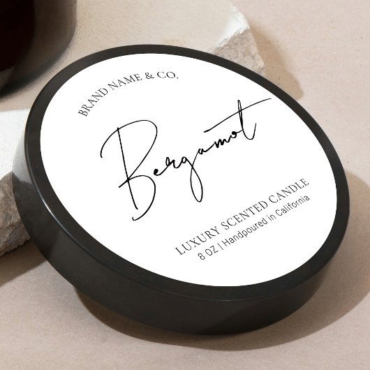 Minimal Simple Professional Candle Jar Lid Label Runder Aufkleber