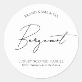 Minimal Simple Professional Candle Jar Lid Label Runder Aufkleber (Vorderseite)