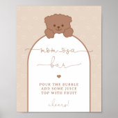 Minimal Simple Teddy Bear Baby Dusche Mama-osa Bar Poster (Vorne)