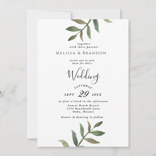Minimal Simple Wedding İnvitation Save The Date (Vorderseite)