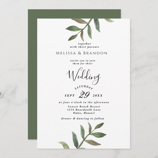 Minimal Simple Wedding İnvitation Save The Date (Vorne/Hinten)