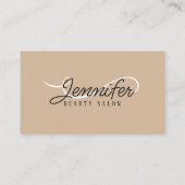 Minimal Simple White Biege Schönheitssalon Ästheti Visitenkarte (Rückseite)