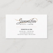 Minimal Simple White Biege Schönheitssalon Ästheti Visitenkarte (Vorderseite)