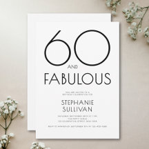 Minimal Sixty and Fabulous 60th Birthday Party