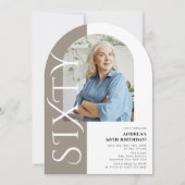 Minimal SIXTY Arch Foto 60. Geburtstag Einladung (Vorderseite)