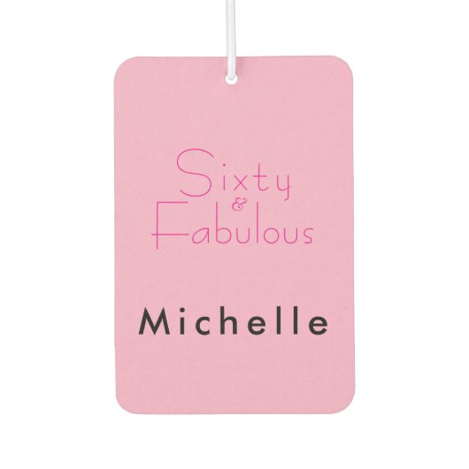 Minimal Sixty & Fabulous 60th Birthday Party Autolufterfrischer (Vorderseite)