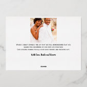 Minimal Skript 4 Foto Hochzeit danke Karte (Rückseite)