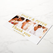 Minimal Skript 4 Foto Hochzeit danke Karte (Gedreht)