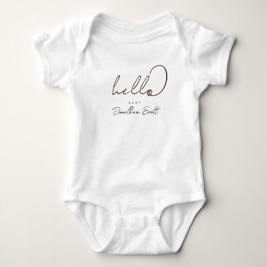 Minimal Skript Hallo Baby Strampler (Vorderseite)