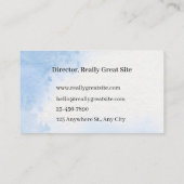 Minimal Sky Blue Business Card Visitenkarte (Rückseite)