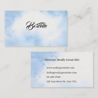 Minimal Sky Blue Business Card Visitenkarte