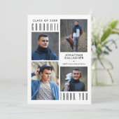 Minimal Sleek Graduate DANKE 5 Fotos Schwarz (Stehend Vorderseite)