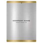 Minimal Slick Silver & Gold Metallic Textur Klemmbrett (Rückseite)