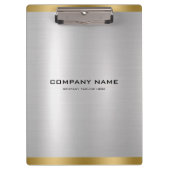 Minimal Slick Silver & Gold Metallic Textur Klemmbrett (Vorderseite)