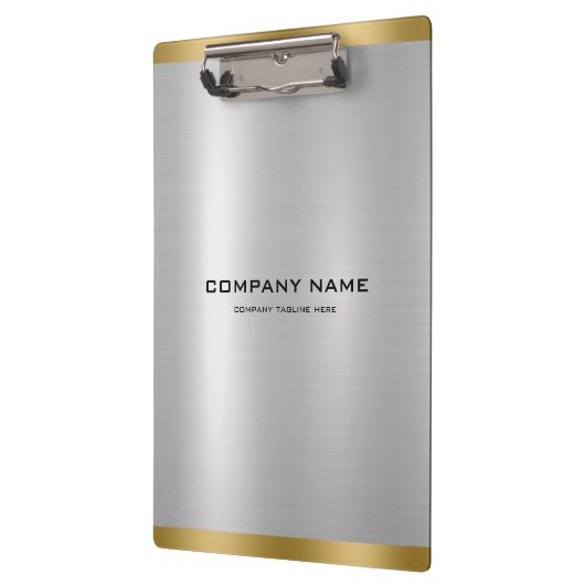 Minimal Slick Silver & Gold Metallic Texture Klemmbrett (Links)