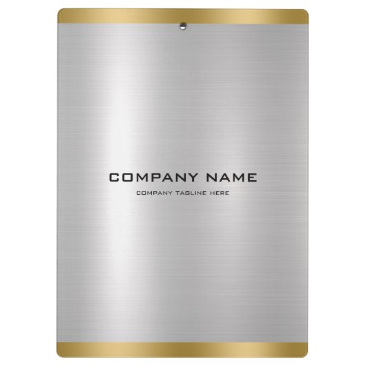 Minimal Slick Silver & Gold Metallic Texture  Klemmbrett (Rückseite)