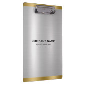 Minimal Slick Silver & Gold Metallic Texture  Klemmbrett (Rechts)