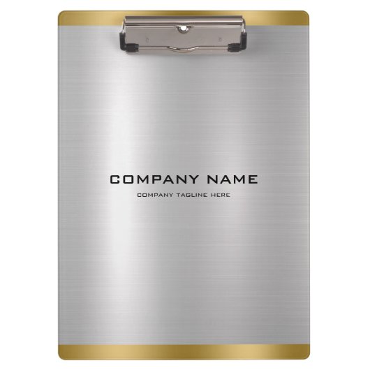 Minimal Slick Silver & Gold Metallic Texture  Klemmbrett (Vorderseite)