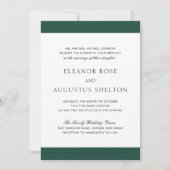 Minimal smaragdgrüne Moderne in einer Hochzeit Einladung (Vorderseite)