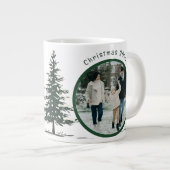 Minimal Snow Christmas Tree Winter Holiday Jumbo-Tasse (Vorderseite Rechts)