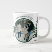 Minimal Snow Christmas Tree Winter Holiday Jumbo-Tasse (Rechts)