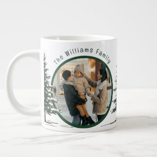 Minimal Snow Christmas Tree Winter Holiday Jumbo-Tasse