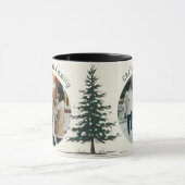 Minimal Snow Christmas Tree Winter Holiday Tasse (Zentrum)