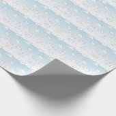Minimal Snowflake White Cats Winter Blue & White Geschenkpapier (Ecke)