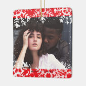 Minimal Snowflakes Frame | Merry and Married Photo Keramikornament (Links)