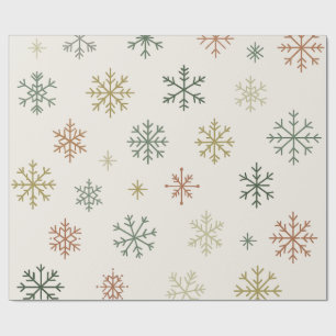 Minimal Snowflakes Seamless Pattern Geschenkpapier