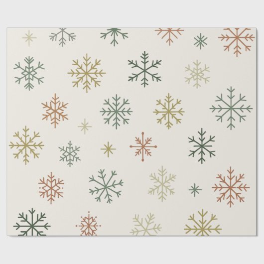 Minimal Snowflakes Seamless Pattern Geschenkpapier (Flach)