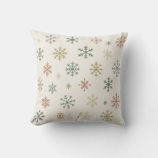 Minimal Snowflakes Seamless Pattern Kissen