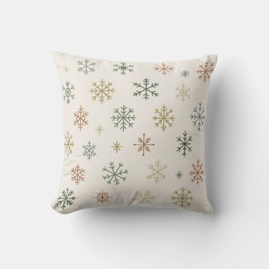 Minimal Snowflakes Seamless Pattern Kissen (Vorderseite)