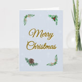 Minimal Snowy Christmas Folded Greeting Card Karte (Vorderseite)