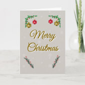 Minimal Snowy Christmas Folded Greeting Card Karte (Vorderseite)