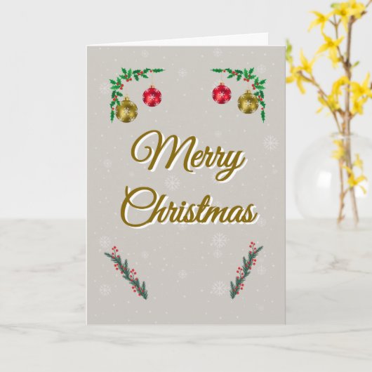 Minimal Snowy Christmas Folded Greeting Card Karte (Gelbe Blume)