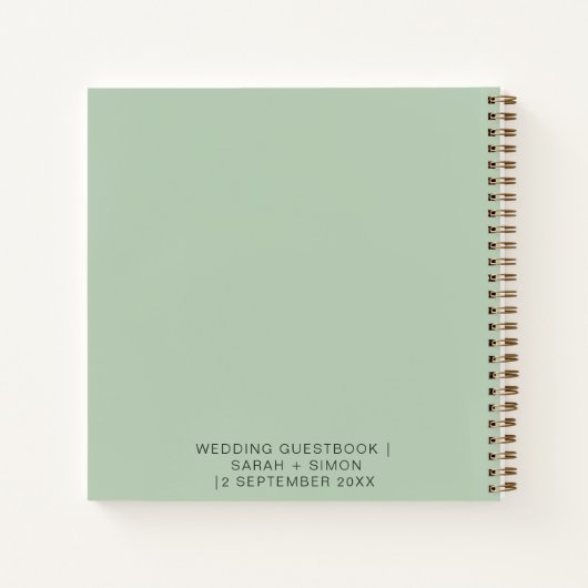 Minimal so modern Hochzeitsgast-Notebook Notizblock (Rückseite)