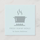 MINIMAL SOFT BLUE GRAU POT KOCH CATERING QUADRATISCHE VISITENKARTE (Vorderseite)