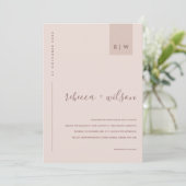 MINIMAL SOFT BLUSH PINK PEACH TYPOGRAPHY WEDD EINLADUNG (Stehend Vorderseite)