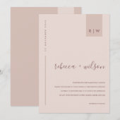 MINIMAL SOFT BLUSH PINK PEACH TYPOGRAPHY WEDD EINLADUNG (Vorne/Hinten)