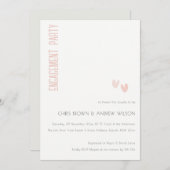 Minimal Soft Elegant Dusky Rosa Herz Verlobung Einladung (Vorne/Hinten)