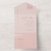 MINIMAL SOFT PASTEL BLUSH DUSKY PINK WEDD ALL IN ONE EINLADUNG (Innen Boden)