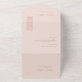 MINIMAL SOFT PASTEL BLUSH DUSKY PINK WEDING ALL I IN ONE EINLADUNG (Außenbereich)