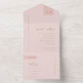 MINIMAL SOFT PASTEL BLUSH DUSKY PINK WEDING ALL I IN ONE EINLADUNG (Innen Boden)