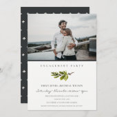 Minimal Soft Pine Branch Foto Verlobung einladen Dankeskarte (Vorne/Hinten)