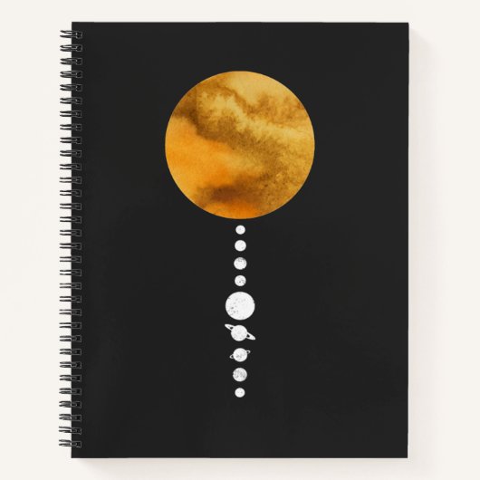 Minimal Solar System Notizblock (Vorderseite)