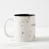 Minimal Sparkle Star Pattern for Everyday Products Zweifarbige Tasse (Links)