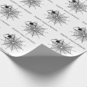 Minimal Spider und Spiderweb glücklich Halloween Geschenkpapier (Ecke)